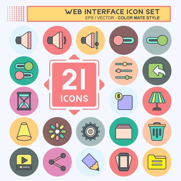 Web Arayüz Simgesi Ayarlandı. Web arayüzü sembolü için uygun. renk arkadaşı stili. Basit dizayn edilebilir. tasarım şablonu. Basit gösterim