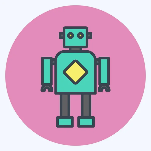 Icon Robotics Suitable Data Analytics Symbol Color Mate Style Simple —  Vetores de Stock