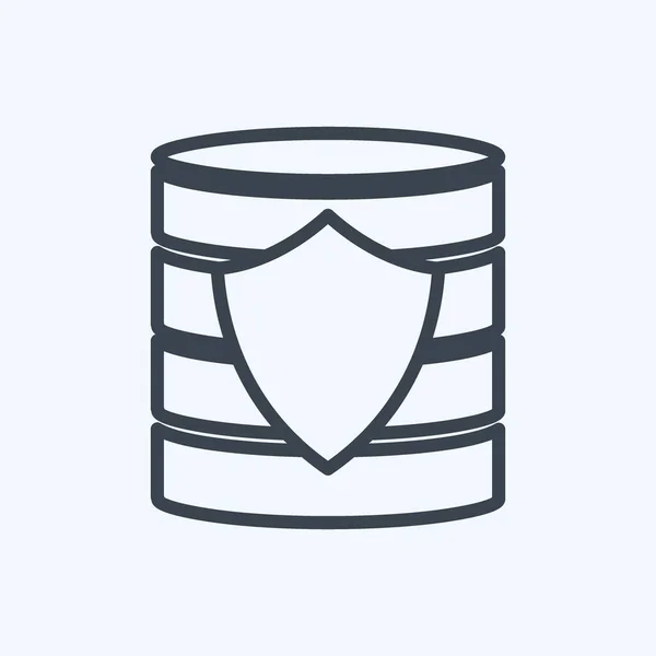 Icono Copia Seguridad Segura Adecuado Para Símbolo Análisis Datos Estilo — Vector de stock