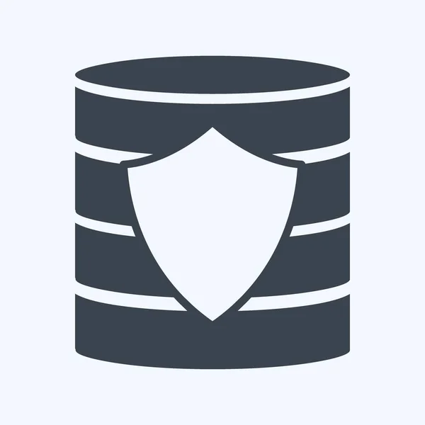 Icon Secured Backup Suitable Data Analytics Symbol Glyph Style Simple — Vetor de Stock