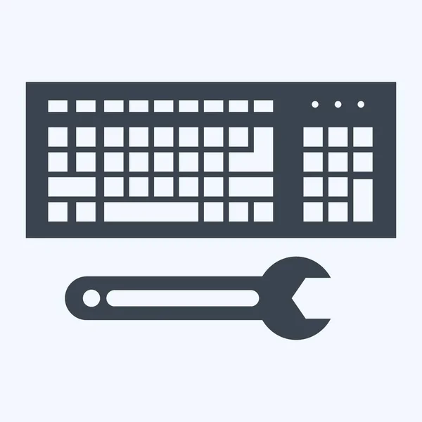 Icône Code Engineering Adapté Symbole Analyse Données Style Glyphe Conception — Image vectorielle