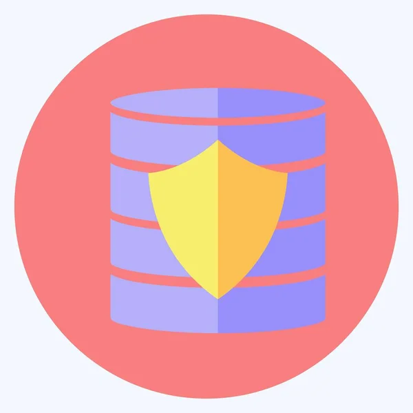 Icon Secured Backup Suitable Data Analytics Symbol Flat Style Simple — Vector de stock
