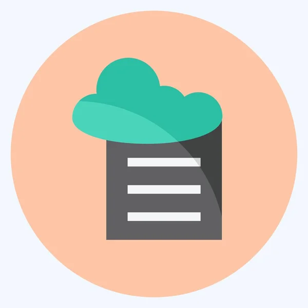 Ikon Cloud Rapportering Lämplig För Dataanalys Symbol Platt Stil Enkel — Stock vektor