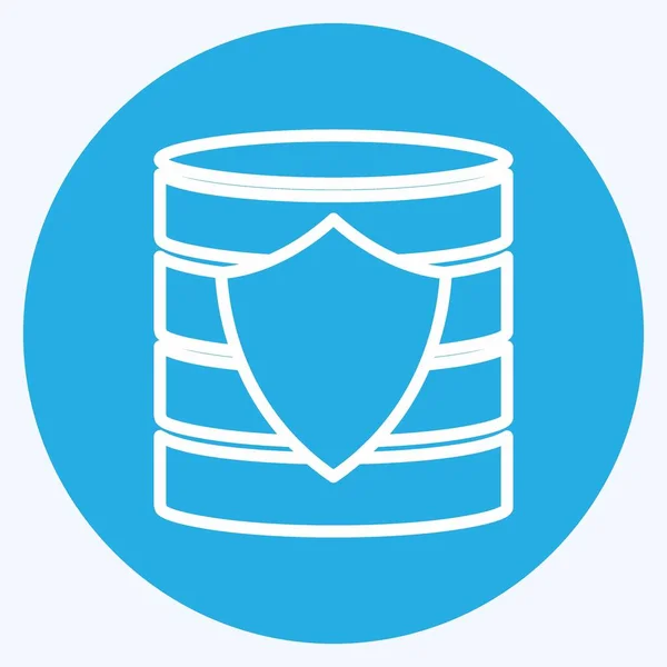 Icon Secured Backup Suitable Data Analytics Symbol Blue Eyes Style — Vetor de Stock