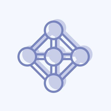 Simge Derin Öğrenme. Veri analizi sembolü için uygun. İki ton stili. Basit dizayn edilebilir. tasarım şablonu. Basit gösterim