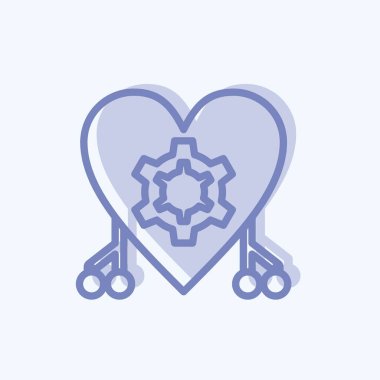 Simgesel Sibernetik. Veri analizi sembolü için uygun. İki ton stili. Basit dizayn edilebilir. tasarım şablonu. Basit gösterim