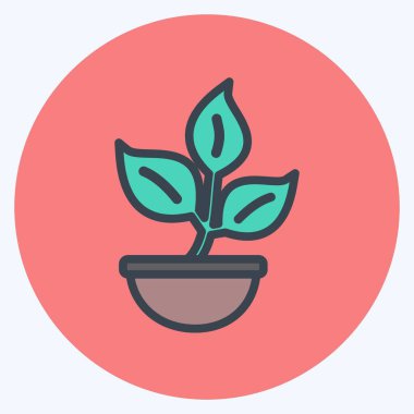 Simge Tesisi. Bahar sembolü için uygun. renk arkadaşı stili. Basit dizayn edilebilir. tasarım şablonu. Basit gösterim