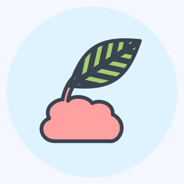 Simge Çiftliği. Bahar sembolü için uygun. renk arkadaşı stili. Basit dizayn edilebilir. tasarım şablonu. Basit gösterim