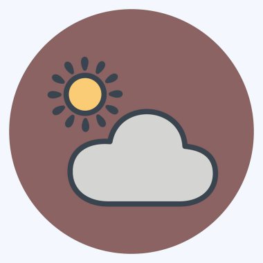 İkon Bulutlu Hava. Bahar sembolü için uygun. renk arkadaşı stili. Basit dizayn edilebilir. tasarım şablonu. Basit gösterim