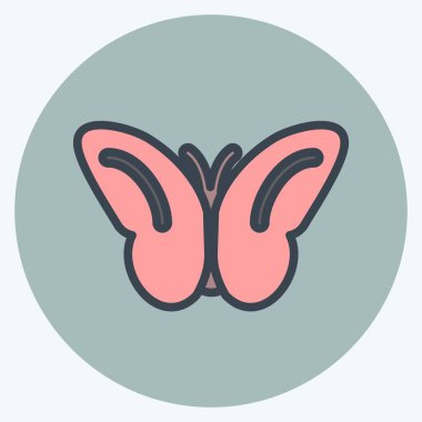 Simge Kelebeği Uçuyor. Bahar sembolü için uygun. renk arkadaşı stili. Basit dizayn edilebilir. tasarım şablonu. Basit gösterim