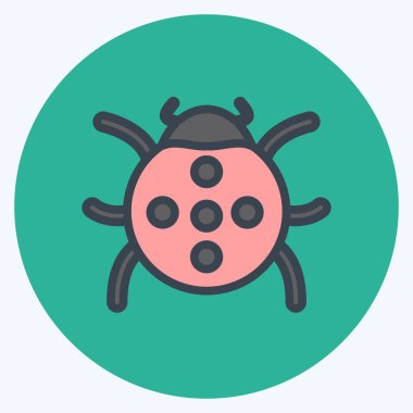 Simge Böceği. Bahar sembolü için uygun. renk arkadaşı stili. Basit dizayn edilebilir. tasarım şablonu. Basit gösterim