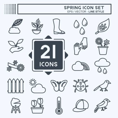 Bahar Simgesi Ayarları. Bahar sembolü için uygun. Sıra tarzı. Basit dizayn edilebilir. tasarım şablonu. Basit gösterim