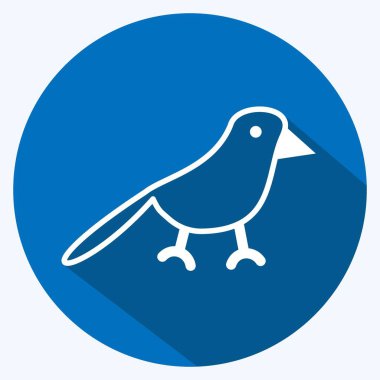 Simge Serçesi. Bahar sembolü için uygun. Uzun gölge tarzı. Basit dizayn edilebilir. tasarım şablonu. Basit gösterim