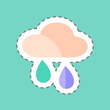 Çıkartma çizgisi Raining 'i kesti. Bahar sembolü için uygun. Basit dizayn edilebilir. tasarım şablonu. Basit gösterim