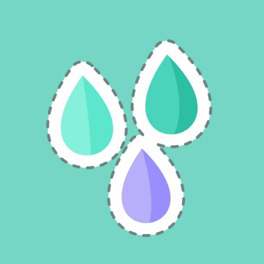 Çıkartma çizgisi Light Rain 'i kesti. Bahar sembolü için uygun. Basit dizayn edilebilir. tasarım şablonu. Basit gösterim