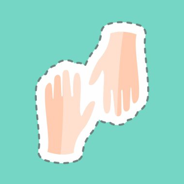 Çıkartma çizgisi eldivenleri kesti. Bahar sembolü için uygun. Basit dizayn edilebilir. tasarım şablonu. Basit gösterim