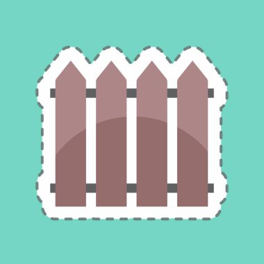 Çıkartma çizgisi Çit 'i kesti. Bahar sembolü için uygun. Basit dizayn edilebilir. tasarım şablonu. Basit gösterim