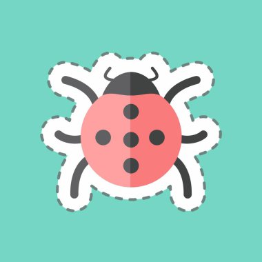 Çıkartma çizgisi Bug 'ı kesti. Bahar sembolü için uygun. Basit dizayn edilebilir. tasarım şablonu. Basit gösterim