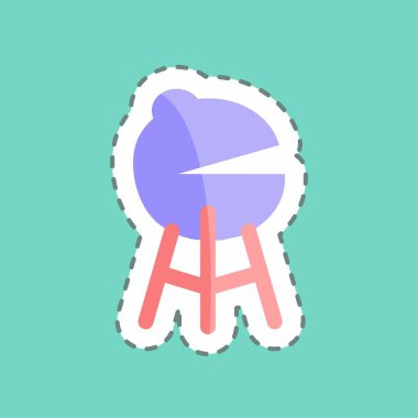 Çıkartma çizgisi Barbekü 'yü kesti. Bahar sembolü için uygun. Basit dizayn edilebilir. tasarım şablonu. Basit gösterim