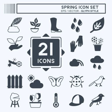 Bahar Simgesi Ayarları. Bahar sembolü için uygun. Kabartma tarzı. Basit dizayn edilebilir. tasarım şablonu. Basit gösterim