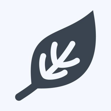 Simge Yaprağı. Bahar sembolü için uygun. Kabartma tarzı. Basit dizayn edilebilir. tasarım şablonu. Basit gösterim