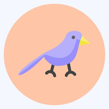 Simge Serçesi. Bahar sembolü için uygun. Düz stil. Basit dizayn edilebilir. tasarım şablonu. Basit gösterim