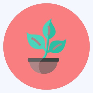 Simge Tesisi. Bahar sembolü için uygun. Düz stil. Basit dizayn edilebilir. tasarım şablonu. Basit gösterim