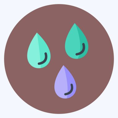 Simge Yağmuru. Bahar sembolü için uygun. Düz stil. Basit dizayn edilebilir. tasarım şablonu. Basit gösterim