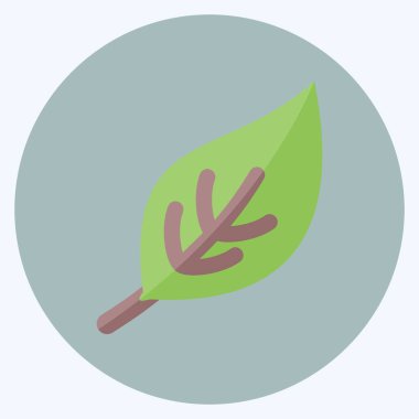 Simge Yaprağı. Bahar sembolü için uygun. Düz stil. Basit dizayn edilebilir. tasarım şablonu. Basit gösterim