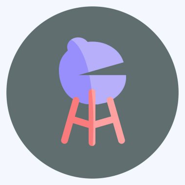 İkon Barbeküsü. Bahar sembolü için uygun. Düz stil. Basit dizayn edilebilir. tasarım şablonu. Basit gösterim