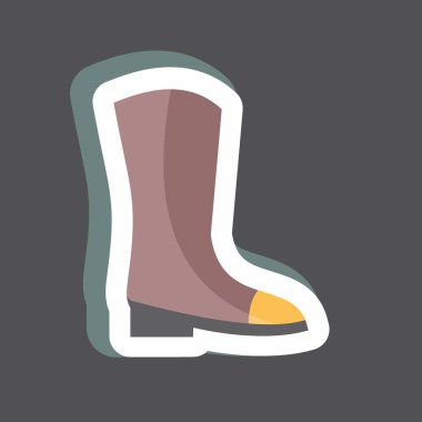 Uzun Çizmeli Etiket. Bahar sembolü için uygun. Basit dizayn edilebilir. tasarım şablonu. Basit gösterim