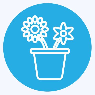 Simge saksısı. Bahar sembolü için uygun. Mavi gözlü. Basit dizayn edilebilir. tasarım şablonu. Basit gösterim