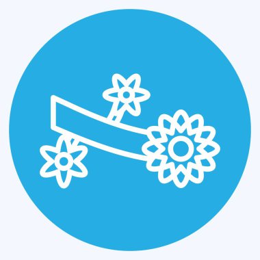 Simge Çiçeği Şubesi. Bahar sembolü için uygun. Mavi gözlü. Basit dizayn edilebilir. tasarım şablonu. Basit gösterim