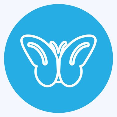 Simge Kelebeği Uçuyor. Bahar sembolü için uygun. Mavi gözlü. Basit dizayn edilebilir. tasarım şablonu. Basit gösterim