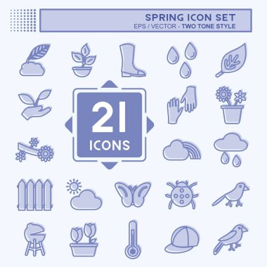 Bahar Simgesi Ayarları. Bahar sembolü için uygun. İki ton stili. Basit dizayn edilebilir. tasarım şablonu. Basit gösterim