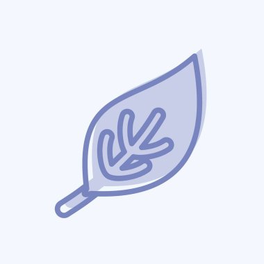 Simge Yaprağı. Bahar sembolü için uygun. İki ton stili. Basit dizayn edilebilir. tasarım şablonu. Basit gösterim