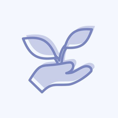 Simge Tutma Tesisleri. Bahar sembolü için uygun. İki ton stili. Basit dizayn edilebilir. tasarım şablonu. Basit gösterim