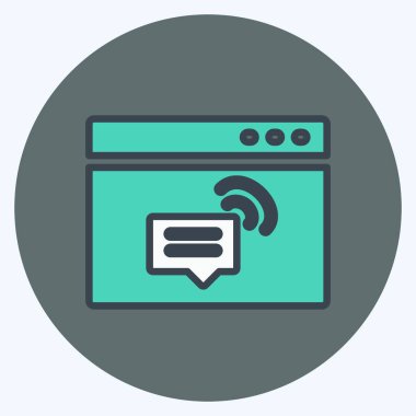 Simge Web Desteği. IT Servisleri sembolü için uygun. renk arkadaşı stili. Basit dizayn edilebilir. tasarım şablonu. Basit gösterim