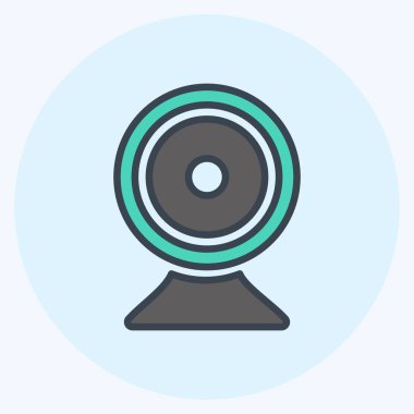 Simge Video İletişimi. IT Servisleri sembolü için uygun. renk arkadaşı stili. Basit dizayn edilebilir. tasarım şablonu. Basit gösterim