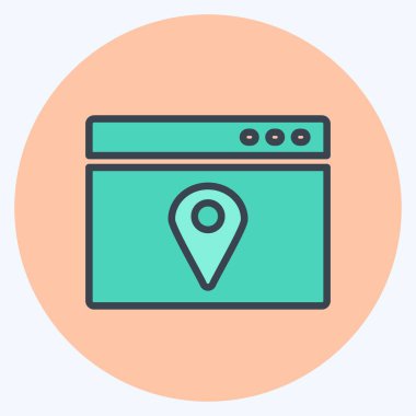 Simge Konumu Web Reklamcılığı. IT Servisleri sembolü için uygun. renk arkadaşı stili. Basit dizayn edilebilir. tasarım şablonu. Basit gösterim