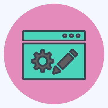 Simge Blog Servisi. IT Servisleri sembolü için uygun. renk arkadaşı stili. Basit dizayn edilebilir. tasarım şablonu. Basit gösterim