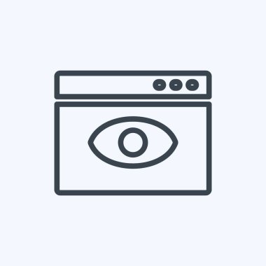 Simge Web Görünürlüğü. IT Servisleri sembolü için uygun. Sıra tarzı. Basit dizayn edilebilir. tasarım şablonu. Basit gösterim