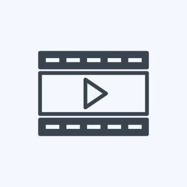 Simge Video & Canlandırması. IT Servisleri sembolü için uygun. Sıra tarzı. Basit dizayn edilebilir. tasarım şablonu. Basit gösterim