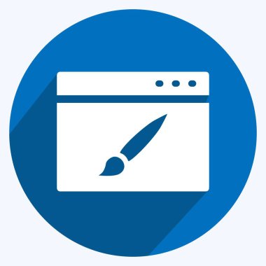 Simge Web Sitesi Tasarımı. IT Servisleri sembolü için uygun. Uzun gölge tarzı. Basit dizayn edilebilir. tasarım şablonu. Basit gösterim