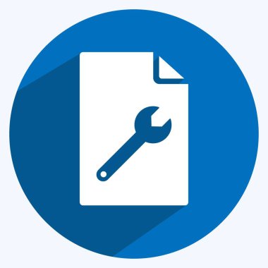 Simge İçeriği Yönetimi. IT Servisleri sembolü için uygun. Uzun gölge tarzı. Basit dizayn edilebilir. tasarım şablonu. Basit gösterim