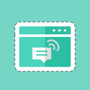 Çıkartma hattı Web Desteğini kesti. IT Servisleri sembolü için uygun. Basit dizayn edilebilir. tasarım şablonu. Basit gösterim