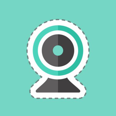 Çıkartma hattı Video İletişimini kesti. IT Servisleri sembolü için uygun. Basit dizayn edilebilir. tasarım şablonu. Basit gösterim