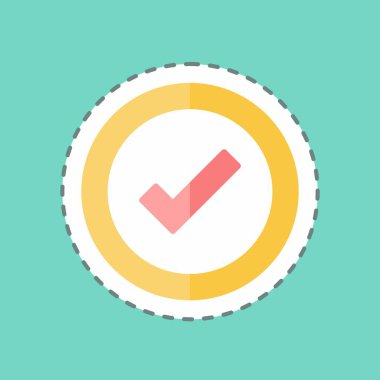 Çıkartma hattı Kalite Kontrolü kesti. IT Servisleri sembolü için uygun. Basit dizayn edilebilir. tasarım şablonu. Basit gösterim