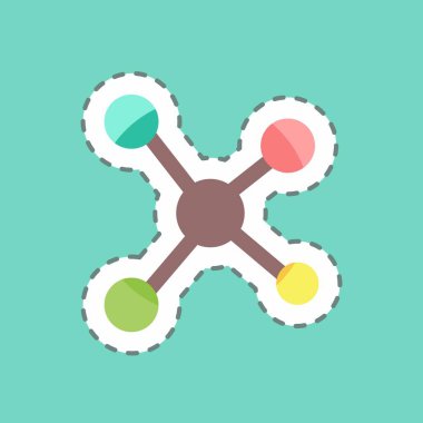 Çıkartma hattı Ağları kesti. IT Servisleri sembolü için uygun. Basit dizayn edilebilir. tasarım şablonu. Basit gösterim