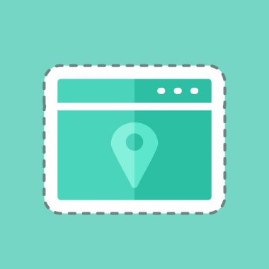 Çıkartma hattı konum web reklamını kesti. IT Servisleri sembolü için uygun. Basit dizayn edilebilir. tasarım şablonu. Basit gösterim